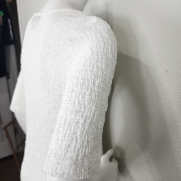 Peck & Peck Half Sleeve White Asymmetrical Tunic Size S - Picture 5 of 12